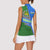 Uzbekistan Women Sleeveless Polo Shirt with National Coat of Arms and Modern Gradient Design - Wonder Print Shop