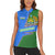 Uzbekistan Women Sleeveless Polo Shirt with National Coat of Arms and Modern Gradient Design - Wonder Print Shop