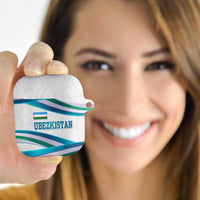 Uzbekistan AirPods Case with Ribbon Wave Design - Wonder Print Shop