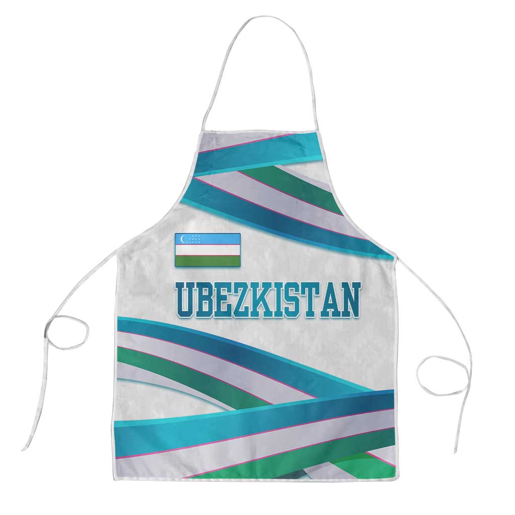 Uzbekistan Apron with Ribbon Wave Design - Wonder Print Shop