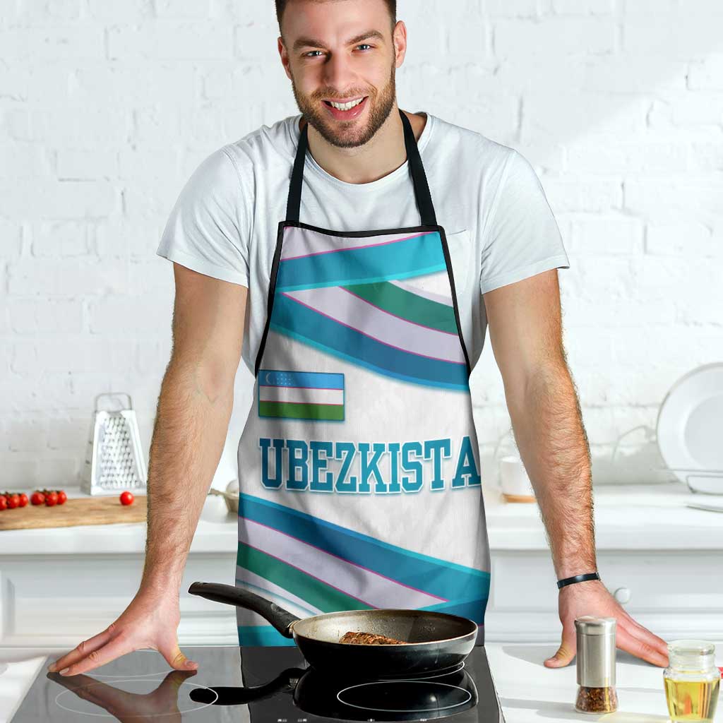Uzbekistan Apron with Ribbon Wave Design - Wonder Print Shop