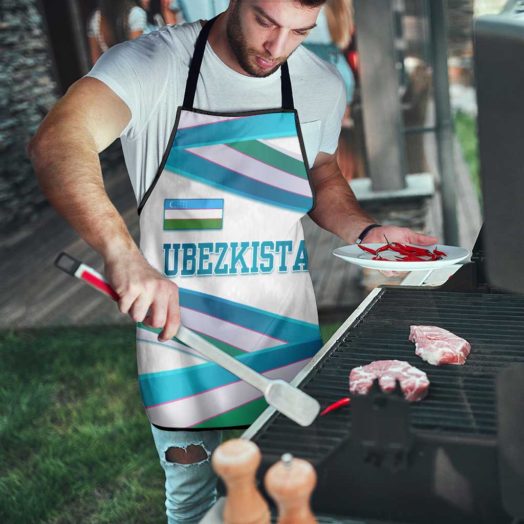 Uzbekistan Apron with Ribbon Wave Design - Wonder Print Shop