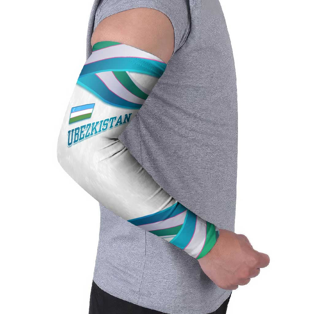 Uzbekistan Arm Sleeves with Ribbon Wave Design - Wonder Print Shop