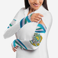 Uzbekistan Arm Sleeves with Ribbon Wave Design - Wonder Print Shop