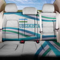 Uzbekistan Back Car Seat Cover with Ribbon Wave Design - Wonder Print Shop