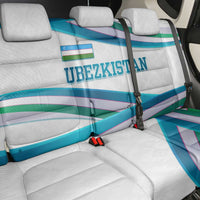 Uzbekistan Back Car Seat Cover with Ribbon Wave Design - Wonder Print Shop