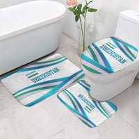 Uzbekistan Bathroom Set with Ribbon Wave Design - Wonder Print Shop