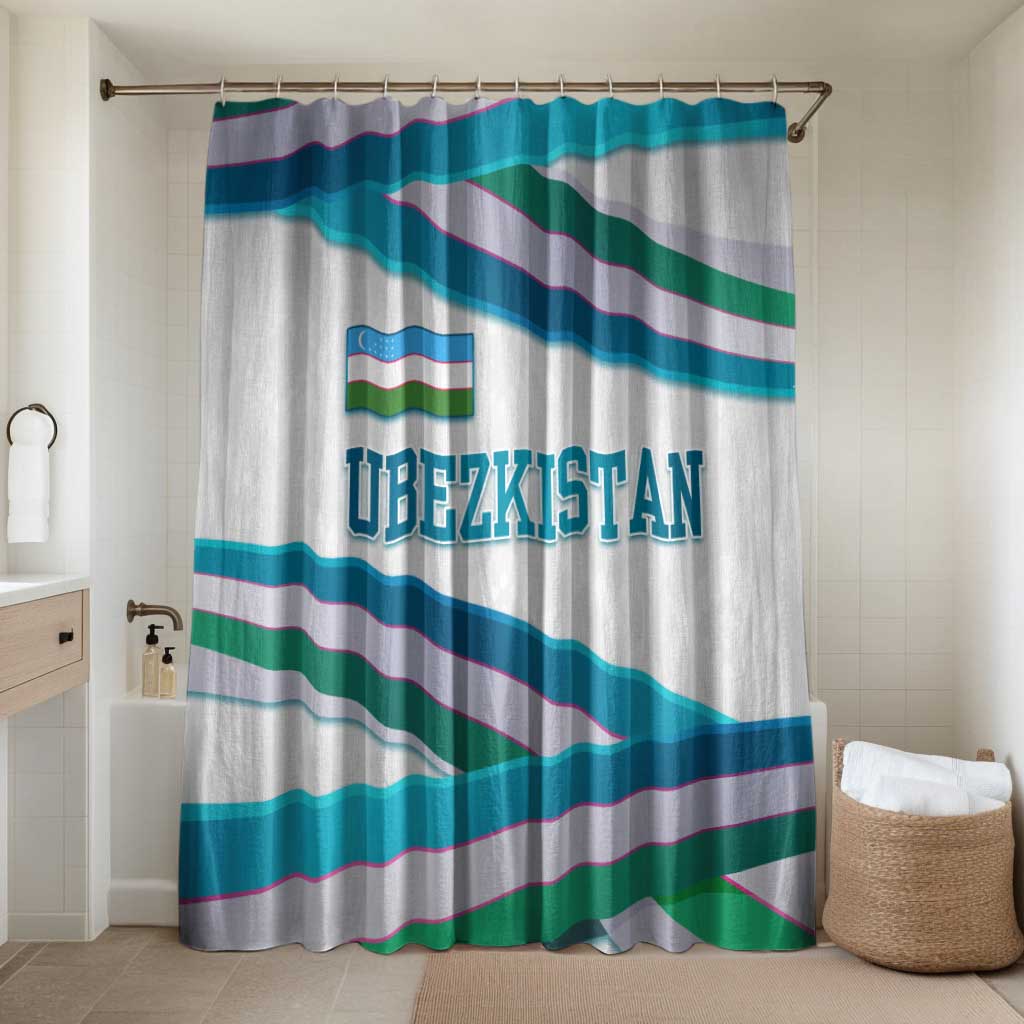 Uzbekistan Bathroom Set with Ribbon Wave Design - Wonder Print Shop