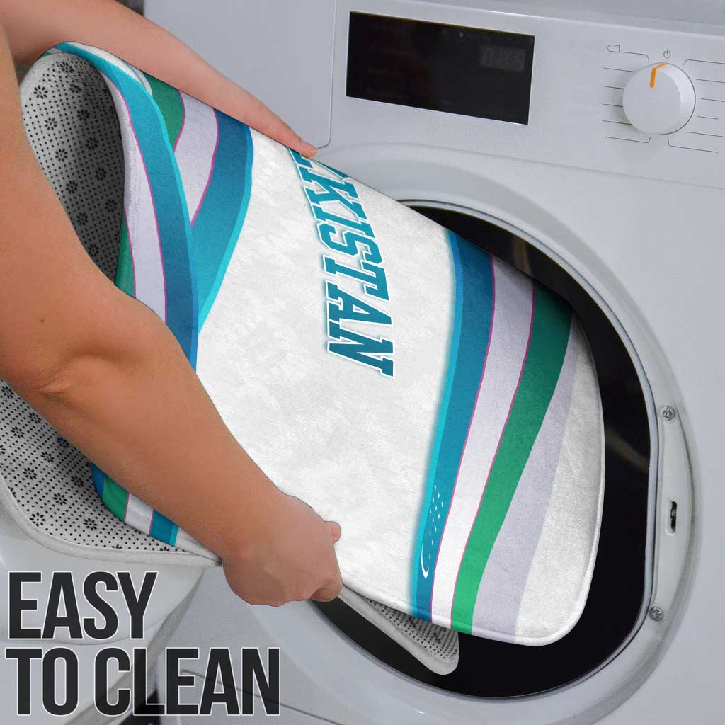 Uzbekistan Bathroom Set with Ribbon Wave Design - Wonder Print Shop