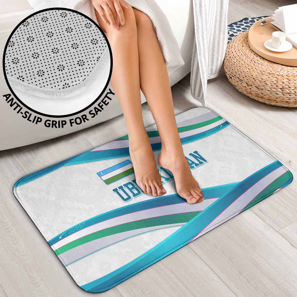 Uzbekistan Bathroom Set with Ribbon Wave Design - Wonder Print Shop