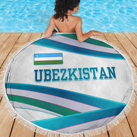 Uzbekistan Beach Blanket with Ribbon Wave Design - Wonder Print Shop