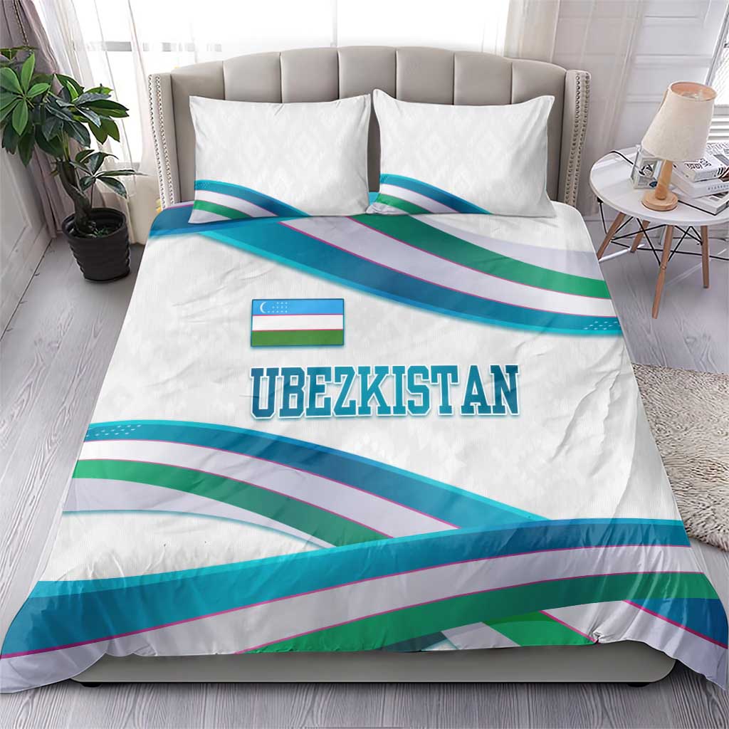 Uzbekistan Bedding Set with Ribbon Wave Design - Wonder Print Shop