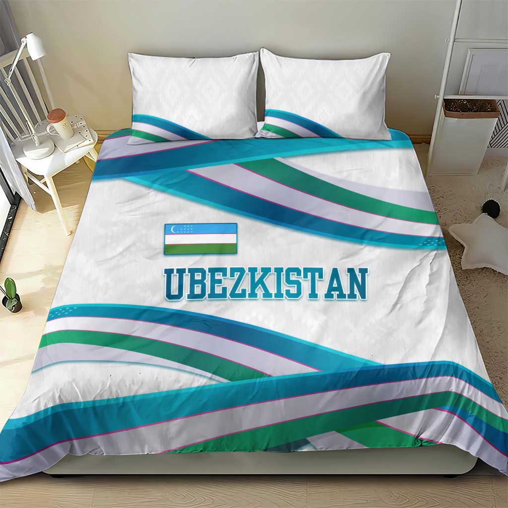 Uzbekistan Bedding Set with Ribbon Wave Design - Wonder Print Shop