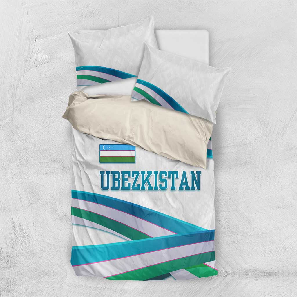Uzbekistan Bedding Set with Ribbon Wave Design - Wonder Print Shop