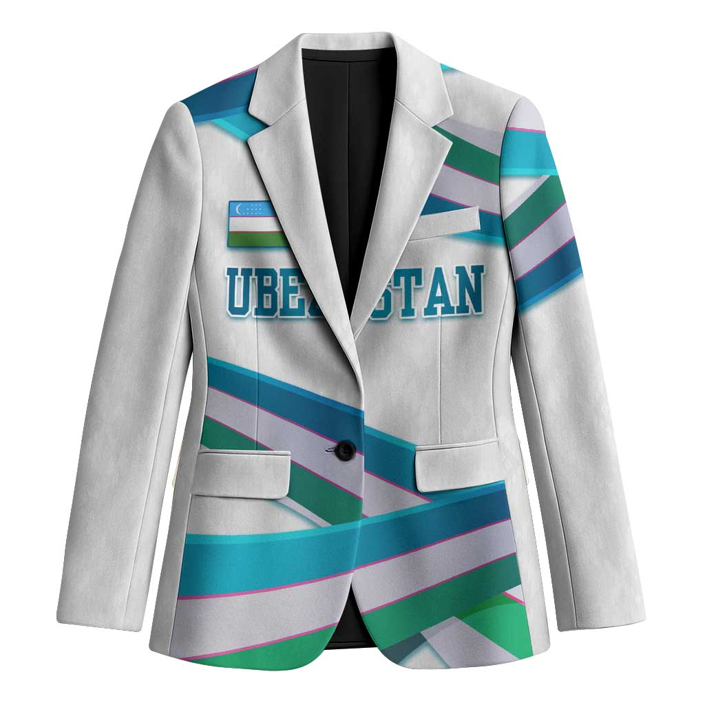 Uzbekistan Blazer with Ribbon Wave Design - Wonder Print Shop