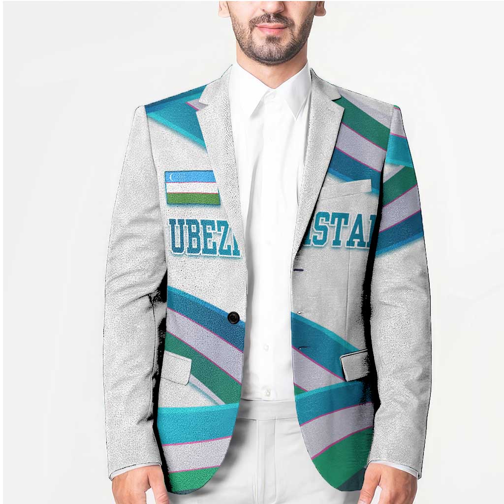 Uzbekistan Blazer with Ribbon Wave Design - Wonder Print Shop