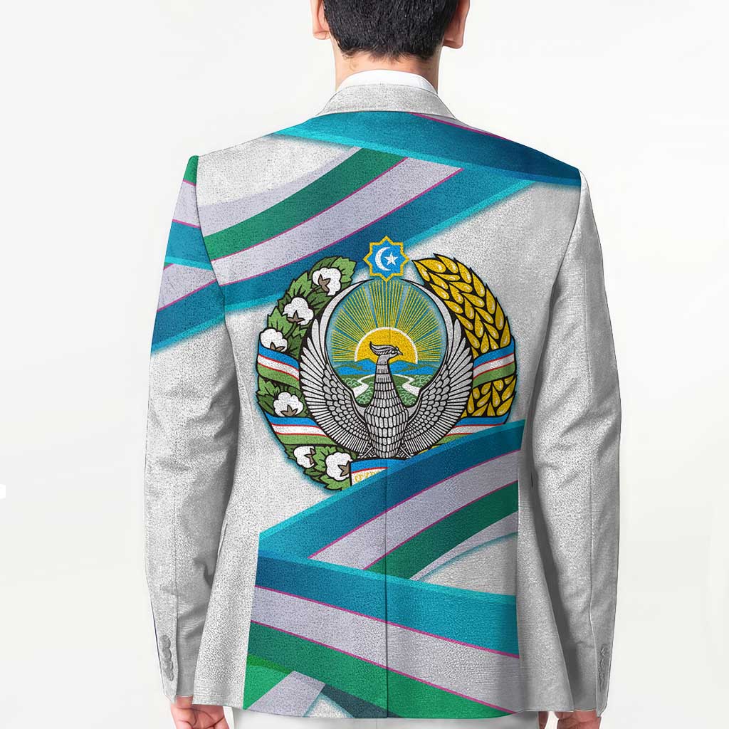 Uzbekistan Blazer with Ribbon Wave Design - Wonder Print Shop