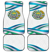 Uzbekistan Car Mats with Ribbon Wave Design - Wonder Print Shop