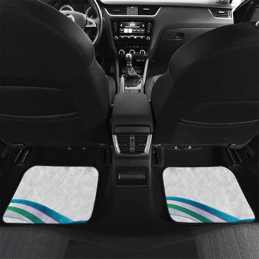 Uzbekistan Car Mats with Ribbon Wave Design - Wonder Print Shop