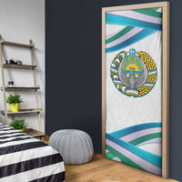 Uzbekistan Door Cover with Ribbon Wave Design - Wonder Print Shop