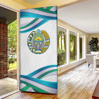Uzbekistan Door Cover with Ribbon Wave Design - Wonder Print Shop