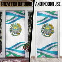 Uzbekistan Door Cover with Ribbon Wave Design - Wonder Print Shop