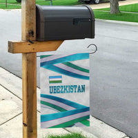 Uzbekistan Garden Flag with Ribbon Wave Design - Wonder Print Shop