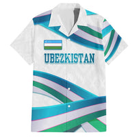 Uzbekistan Hawaiian Shirt with Ribbon Wave Design - Wonder Print Shop