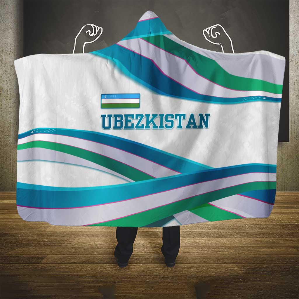 Uzbekistan Hooded Blanket with Ribbon Wave Design - Wonder Print Shop