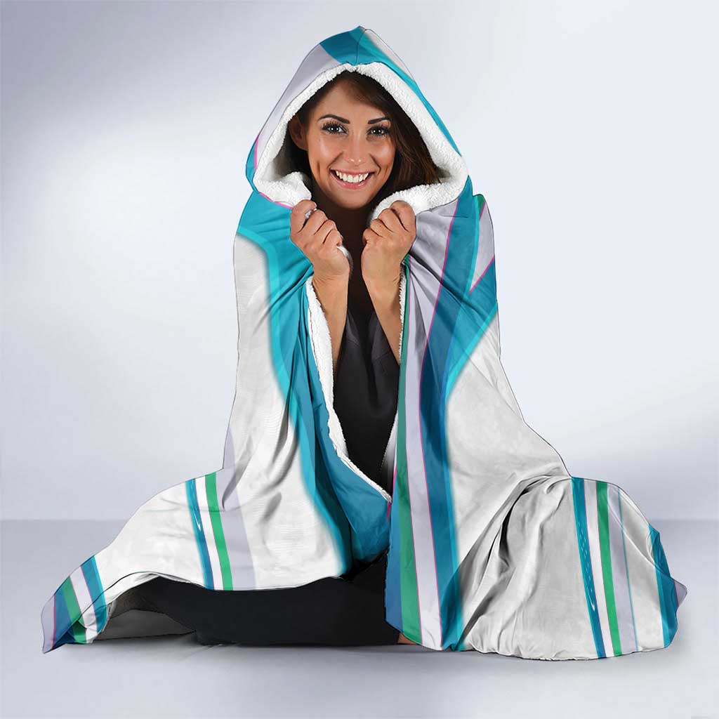 Uzbekistan Hooded Blanket with Ribbon Wave Design - Wonder Print Shop