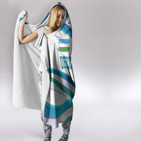 Uzbekistan Hooded Blanket with Ribbon Wave Design - Wonder Print Shop