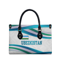 Uzbekistan Leather Bag with Ribbon Wave Design - Wonder Print Shop