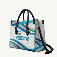 Uzbekistan Leather Bag with Ribbon Wave Design - Wonder Print Shop