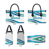 Uzbekistan Leather Bag with Ribbon Wave Design - Wonder Print Shop