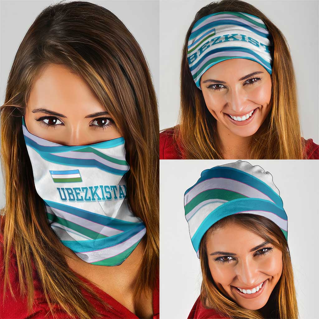 Uzbekistan Neck Gaiter with Ribbon Wave Design TS04