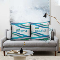 Uzbekistan Pillow Cover with Ribbon Wave Design - Wonder Print Shop