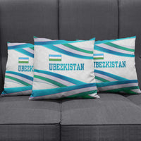 Uzbekistan Pillow Cover with Ribbon Wave Design - Wonder Print Shop
