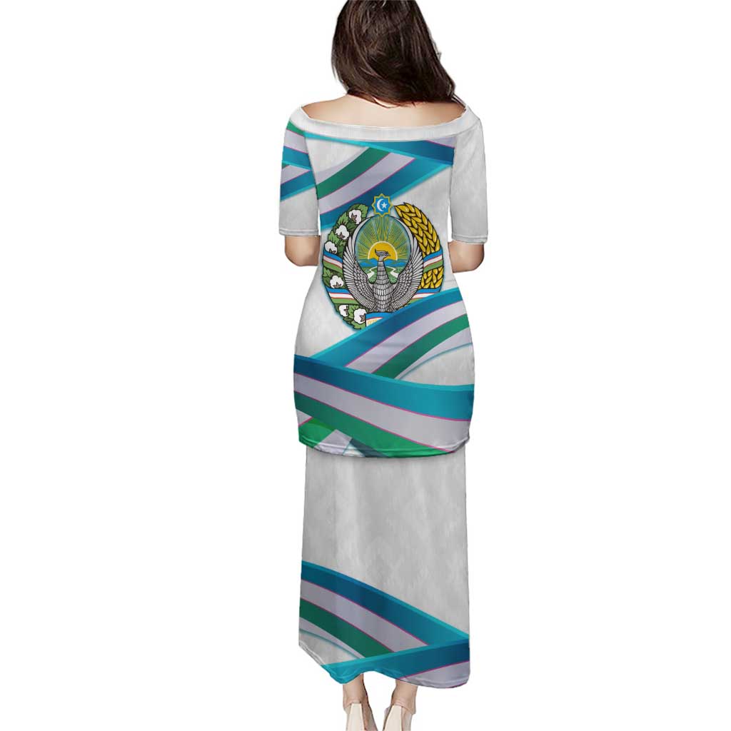 Uzbekistan Puletasi with Ribbon Wave Design - Wonder Print Shop