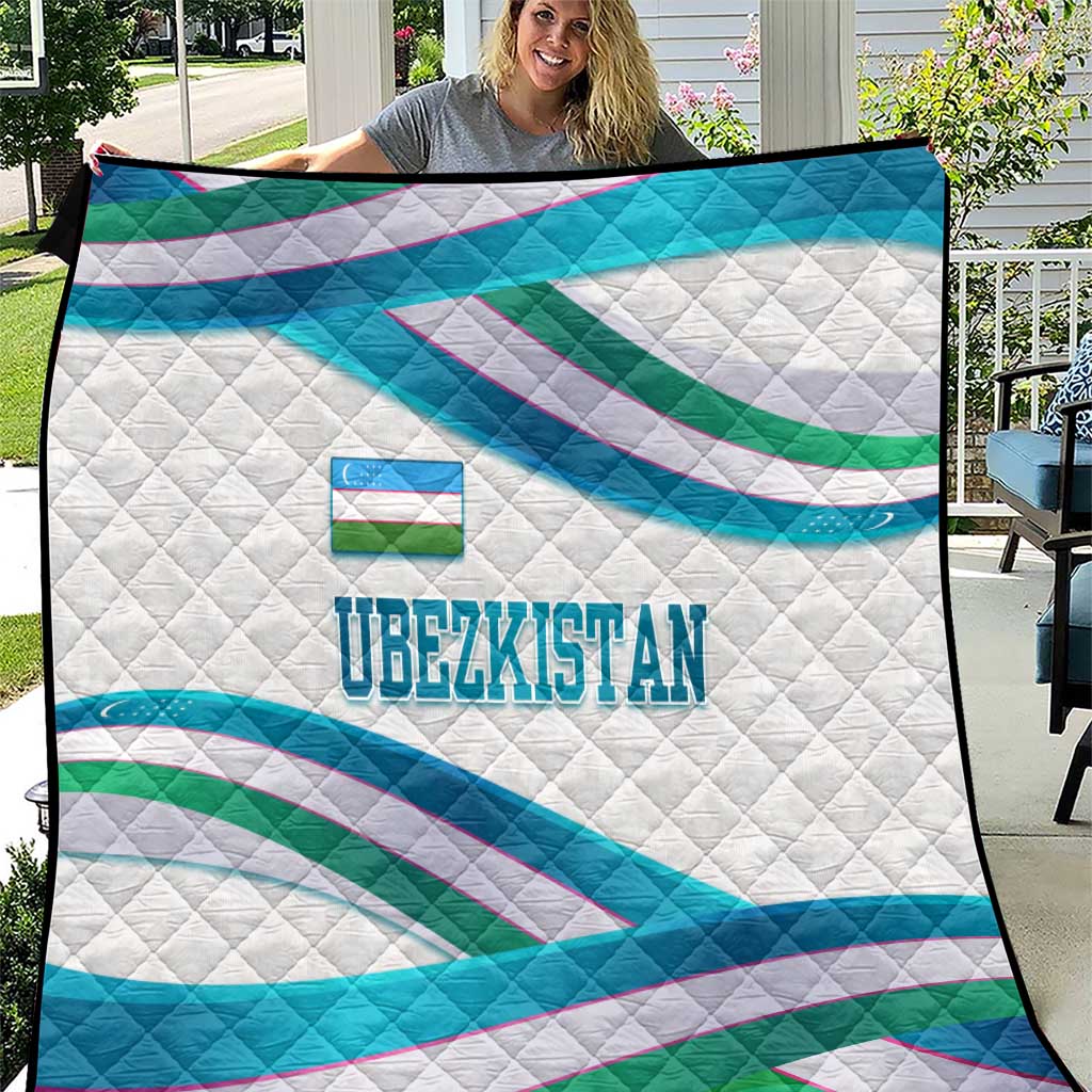 Uzbekistan Quilt with Ribbon Wave Design - Wonder Print Shop
