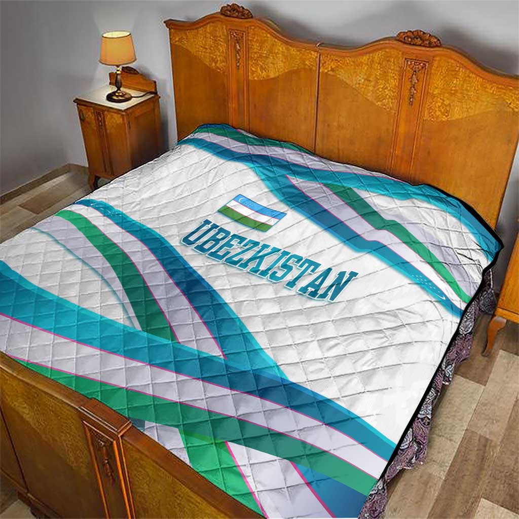 Uzbekistan Quilt with Ribbon Wave Design - Wonder Print Shop