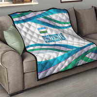 Uzbekistan Quilt with Ribbon Wave Design - Wonder Print Shop