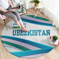 Uzbekistan Round Carpet with Ribbon Wave Design - Wonder Print Shop