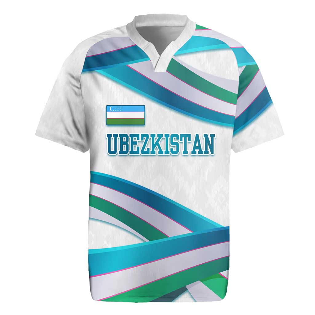 Uzbekistan Rugby Jersey with Ribbon Wave Design - Wonder Print Shop