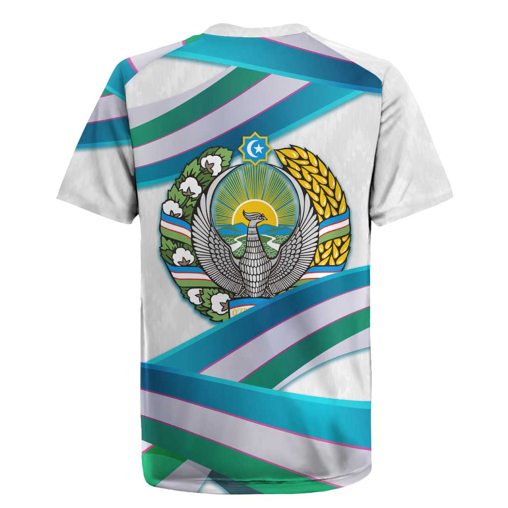Uzbekistan Rugby Jersey with Ribbon Wave Design - Wonder Print Shop