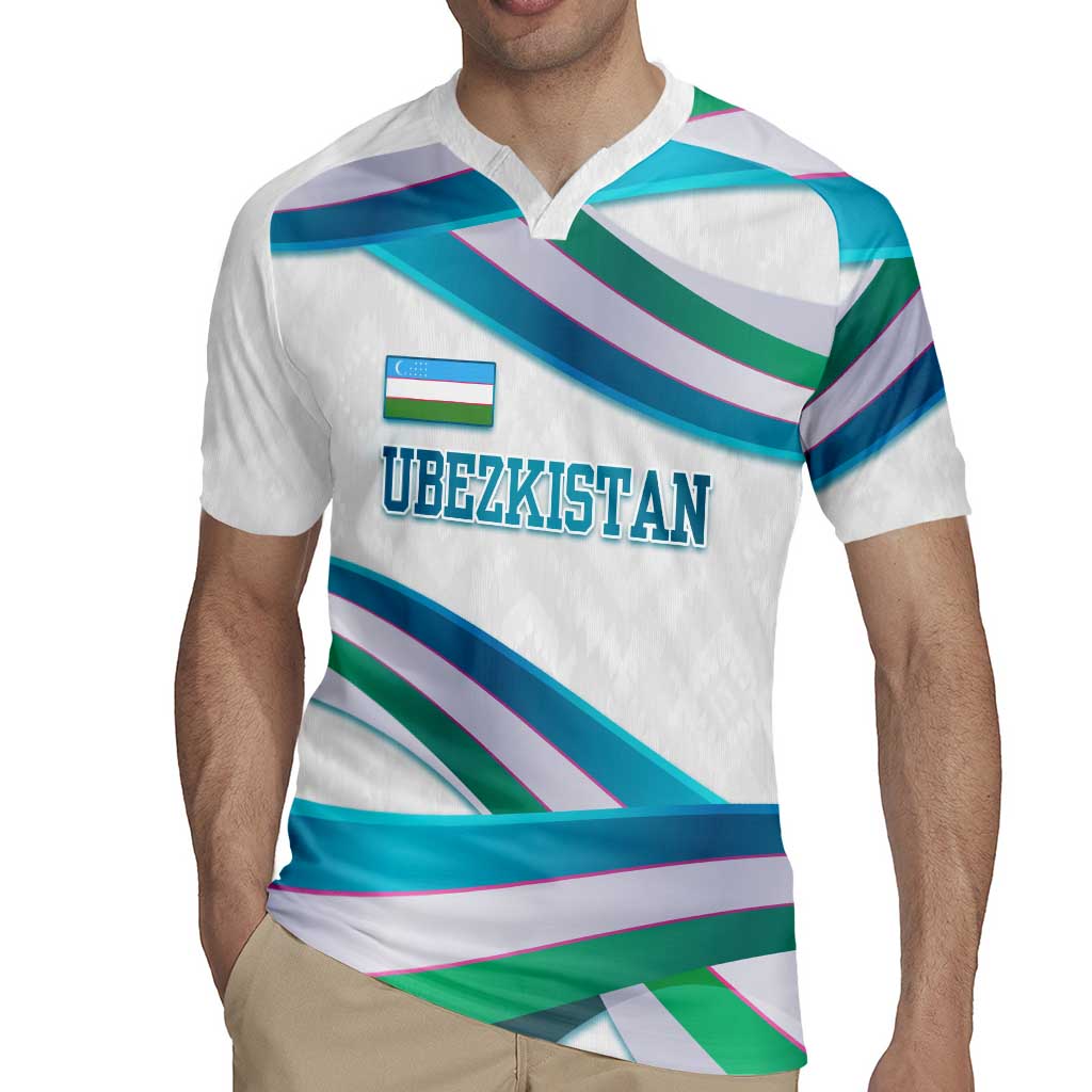 Uzbekistan Rugby Jersey with Ribbon Wave Design - Wonder Print Shop