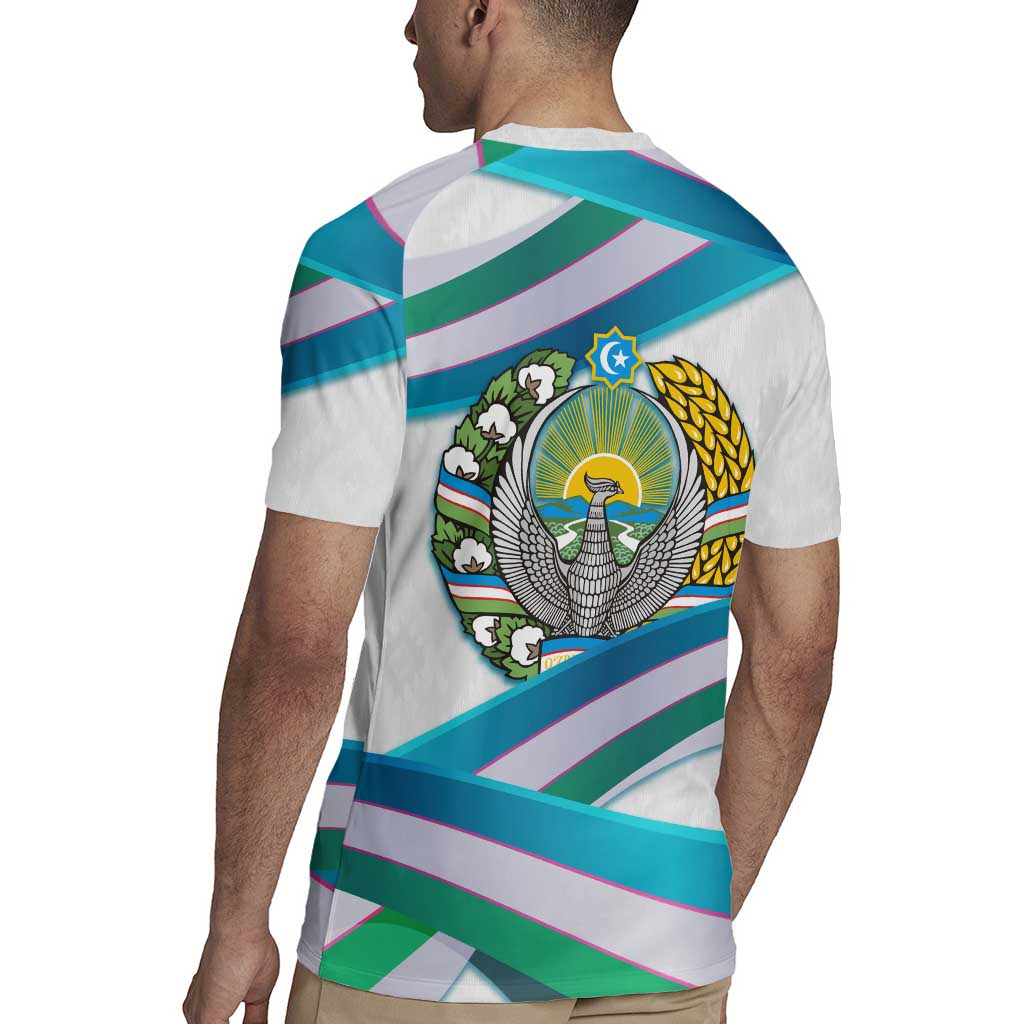 Uzbekistan Rugby Jersey with Ribbon Wave Design - Wonder Print Shop