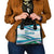 Uzbekistan Shoulder Handbag with Ribbon Wave Design - Wonder Print Shop