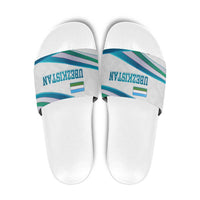 Uzbekistan Slide Sandals with Ribbon Wave Design - Wonder Print Shop
