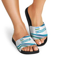 Uzbekistan Slide Sandals with Ribbon Wave Design - Wonder Print Shop