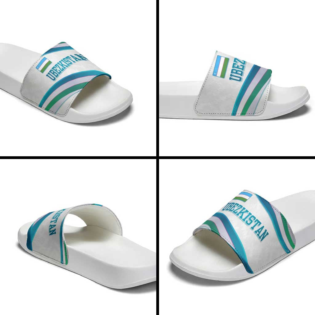 Uzbekistan Slide Sandals with Ribbon Wave Design - Wonder Print Shop